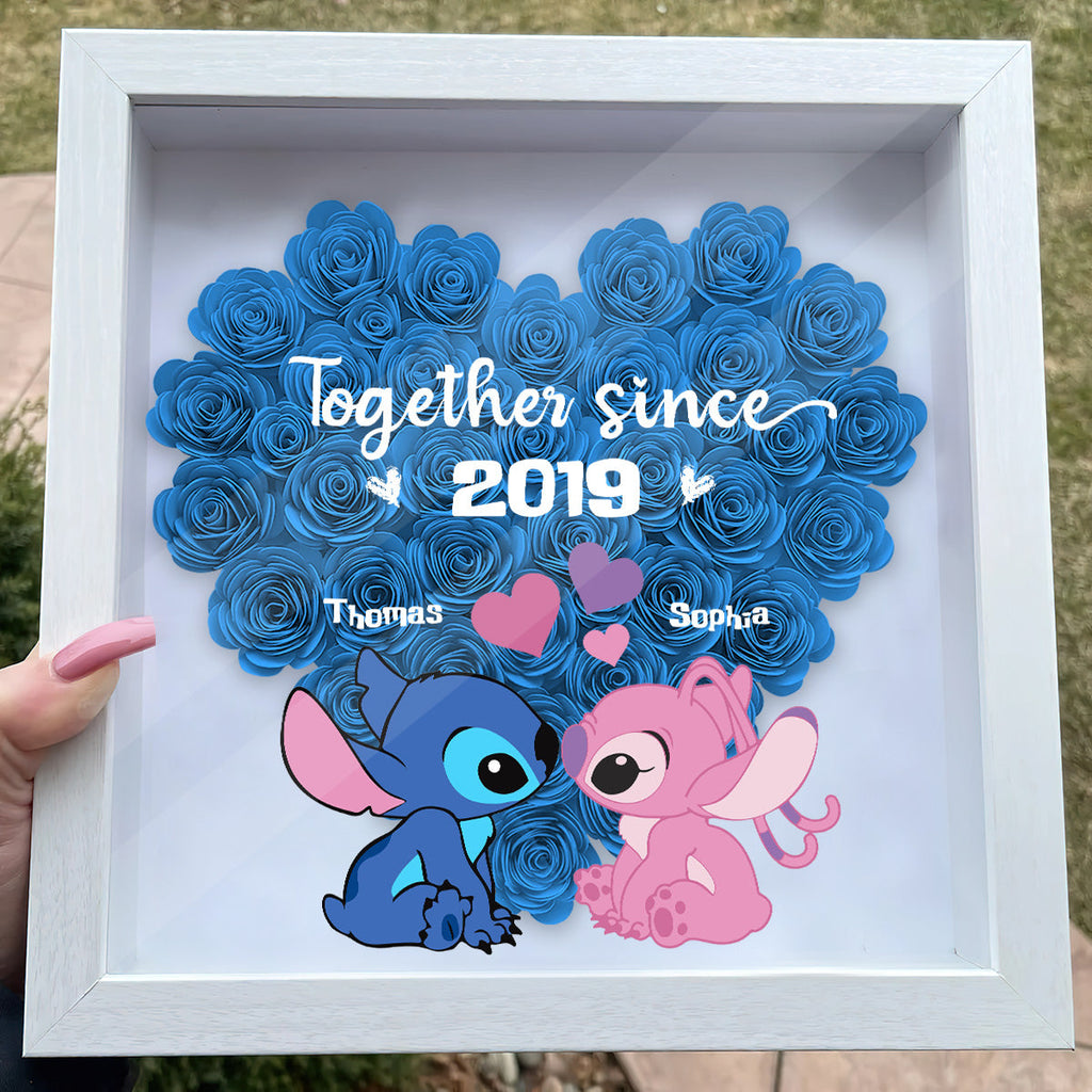 Personalized Ohana Flower Shadow Box Custom Name Gift for Anniversary Flower Shadow Box GradoCreations