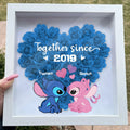 Personalized Ohana Flower Shadow Box Custom Name Gift for Anniversary Flower Shadow Box GradoCreations