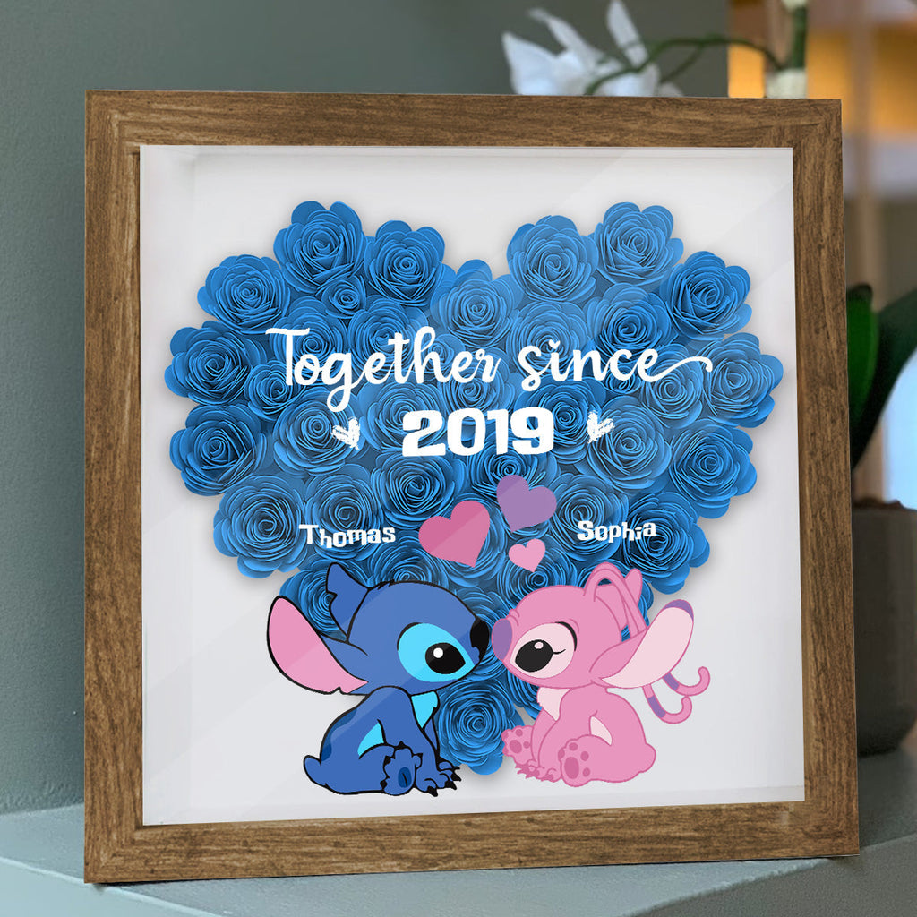Personalized Ohana Flower Shadow Box Custom Name Gift for Anniversary Flower Shadow Box GradoCreations