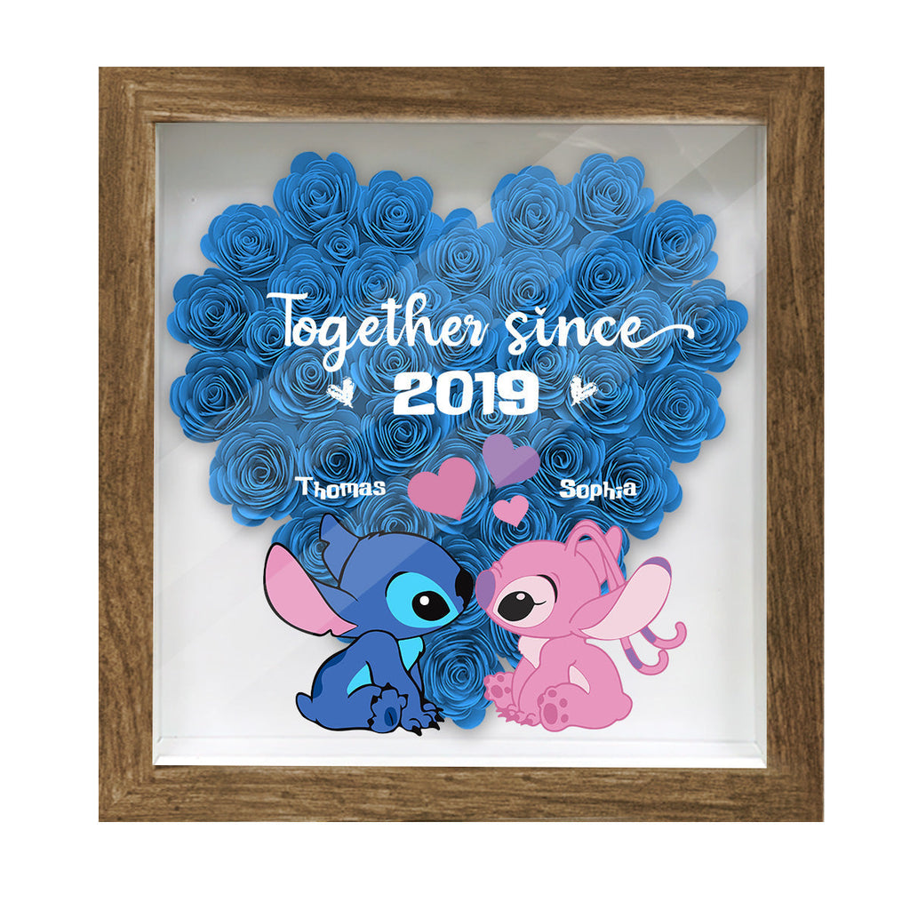 Personalized Ohana Flower Shadow Box Custom Name Gift for Anniversary Flower Shadow Box GradoCreations