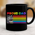 Personalized Proud Dad LGBT Support Mug - 11oz Black Ceramic Mug GradoCreations