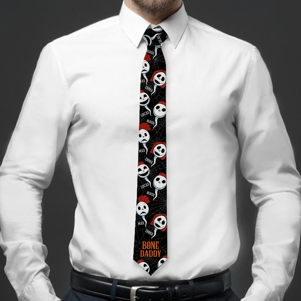 Personalized Halloween Themed Necktie with Custom Names Gift for Dad Necktie GradoCreations