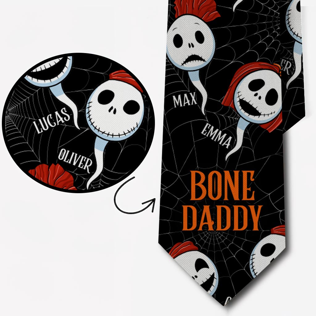 Personalized Halloween Themed Necktie with Custom Names Gift for Dad Necktie GradoCreations