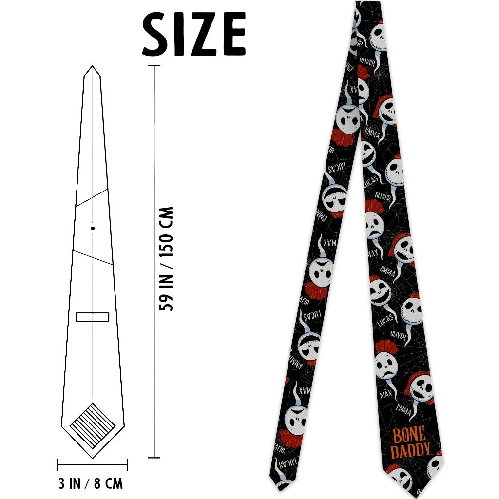 Personalized Halloween Themed Necktie with Custom Names Gift for Dad Necktie GradoCreations