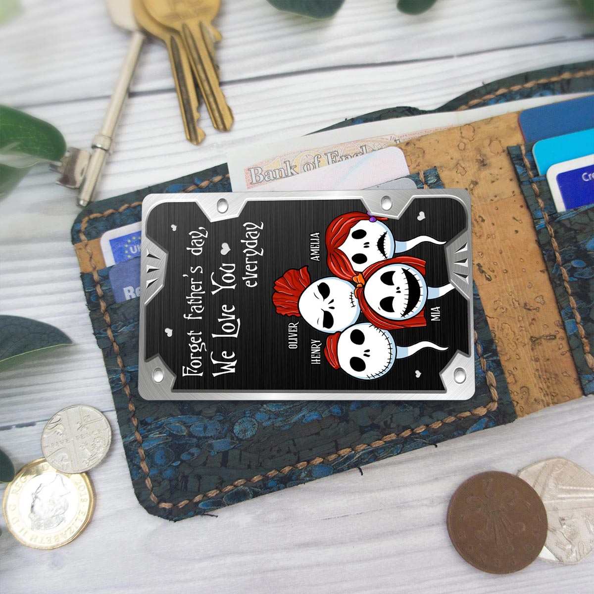 Personalized Nightmare Wallet Insert Card Gift for Dad Wallet Insert Card GradoCreations