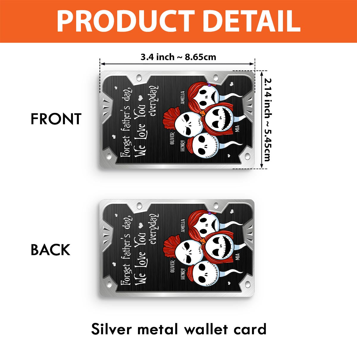 Personalized Nightmare Wallet Insert Card Gift for Dad Wallet Insert Card GradoCreations