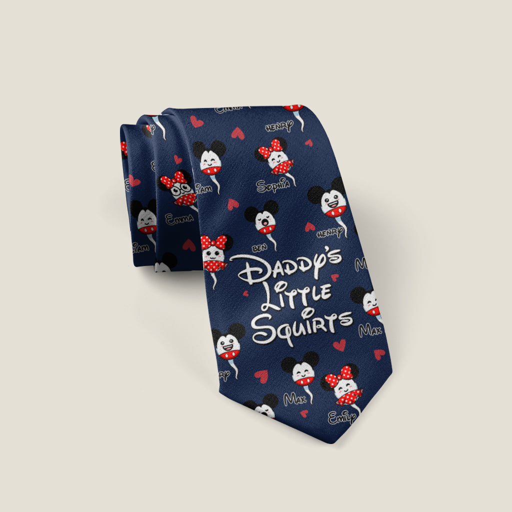 Personalized Daddy's Little Squirts Necktie Custom Name Gift for Dad Necktie GradoCreations