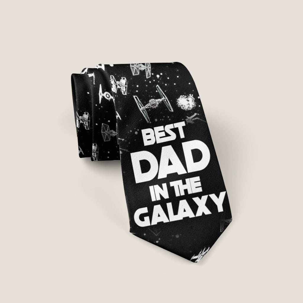 Personalized Necktie Best Dad in the Galaxy Gift for Dad Necktie GradoCreations