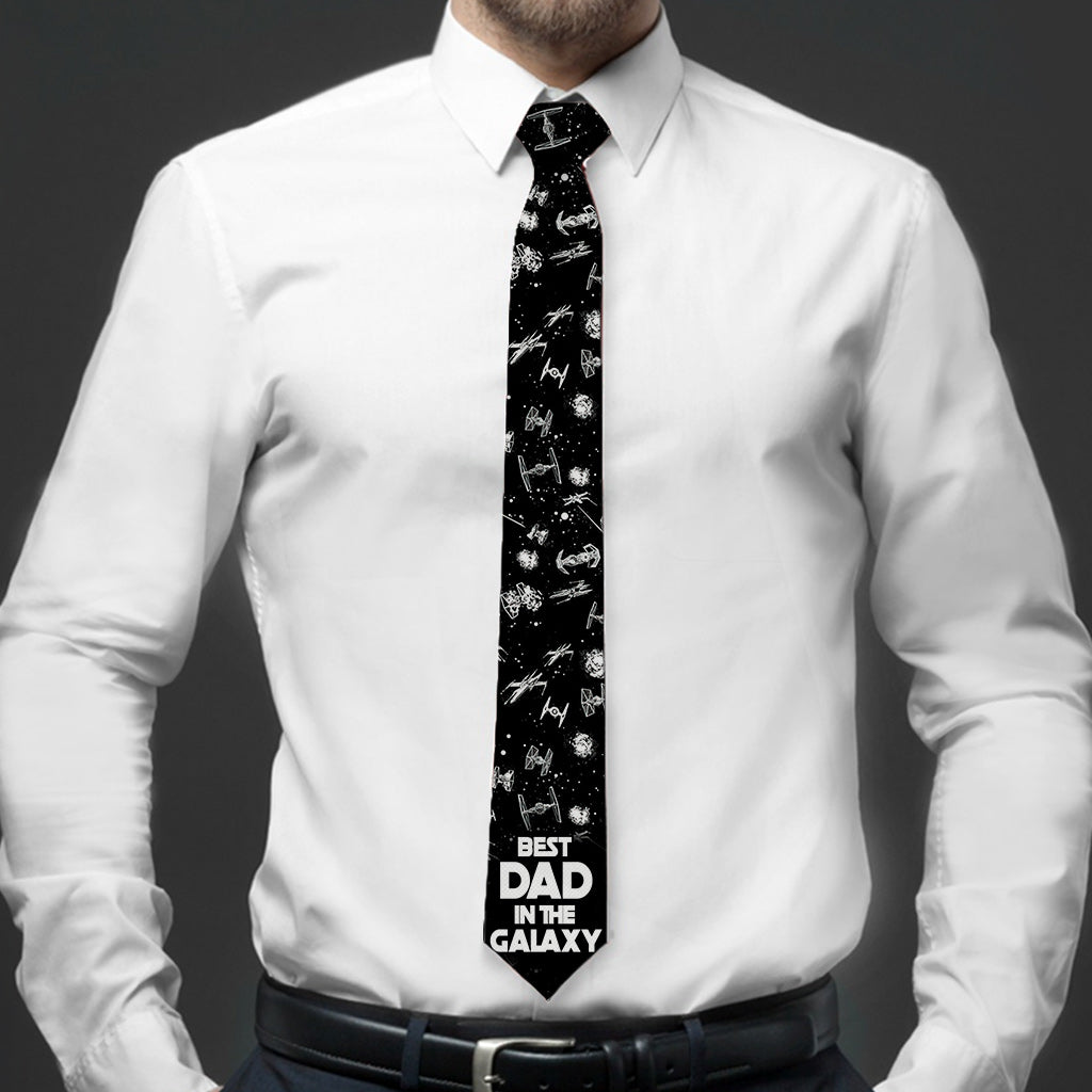 Personalized Necktie Best Dad in the Galaxy Gift for Dad Necktie GradoCreations