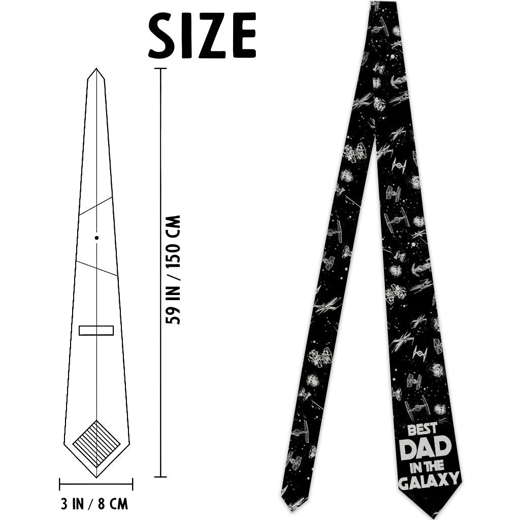 Personalized Necktie Best Dad in the Galaxy Gift for Dad Necktie GradoCreations