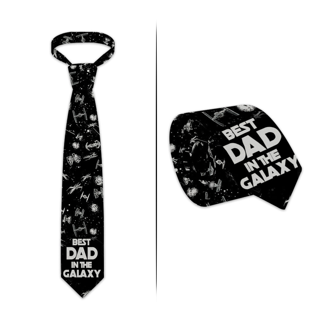 Personalized Necktie Best Dad in the Galaxy Gift for Dad Necktie GradoCreations