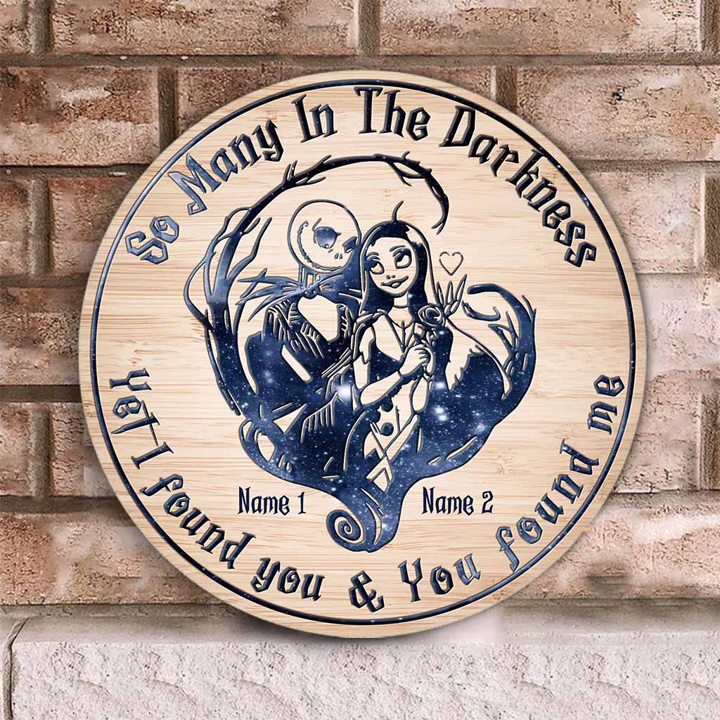 Personalized Round Wood Sign Unique Couple Gift for Halloween Round Wood Sign GradoCreations