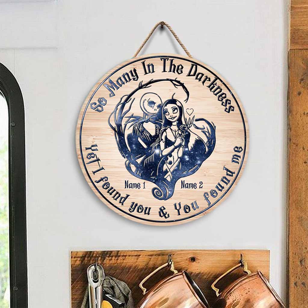 Personalized Round Wood Sign Unique Couple Gift for Halloween Round Wood Sign GradoCreations