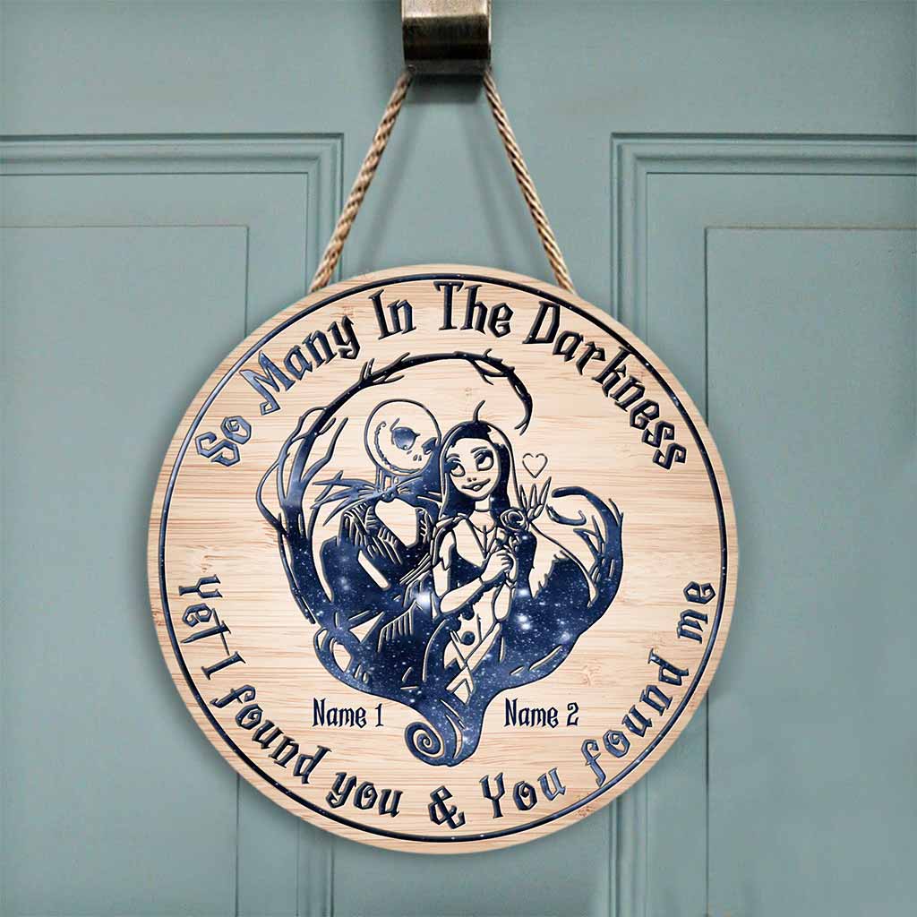 Personalized Round Wood Sign Unique Couple Gift for Halloween Round Wood Sign GradoCreations