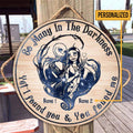 Personalized Round Wood Sign Unique Couple Gift for Halloween Round Wood Sign GradoCreations