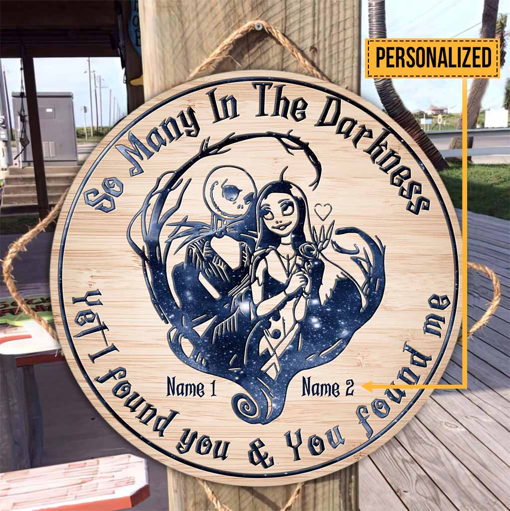 Personalized Round Wood Sign Unique Couple Gift for Halloween Round Wood Sign GradoCreations