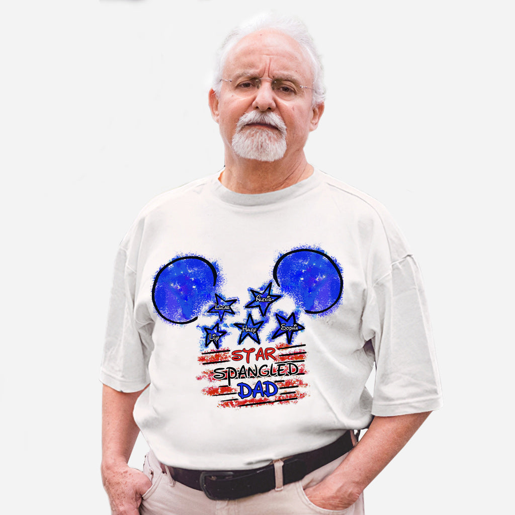 Personalized Star Spangled Dad T-Shirt & Hoodie Gift for Father's Day T-shirt & Hoodie GradoCreations