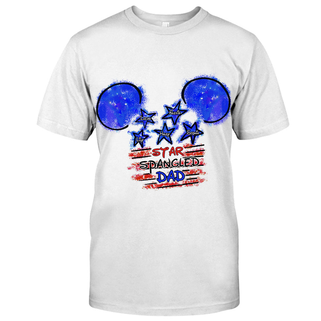 Personalized Star Spangled Dad T-Shirt & Hoodie Gift for Father's Day T-shirt & Hoodie GradoCreations