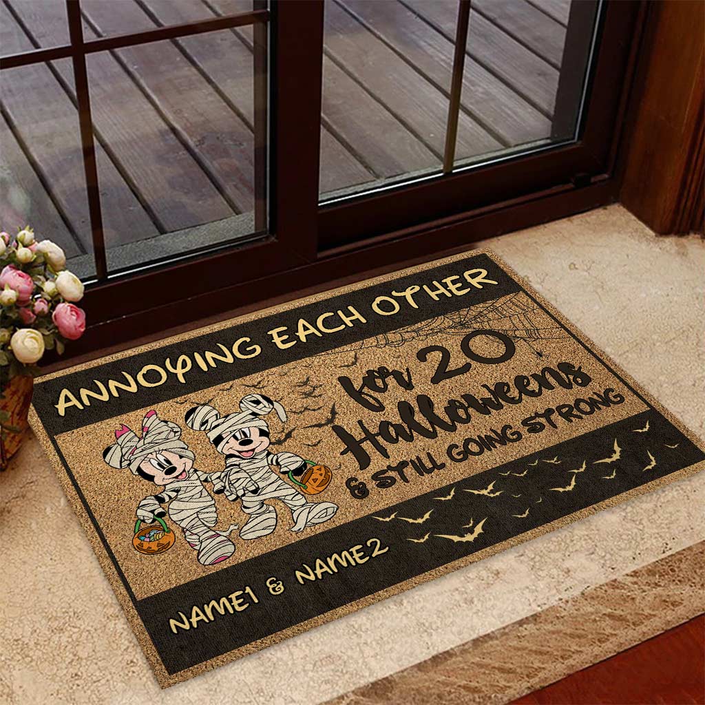 Personalized Halloween Doormat Custom Couple Names Gift Doormat GradoCreations