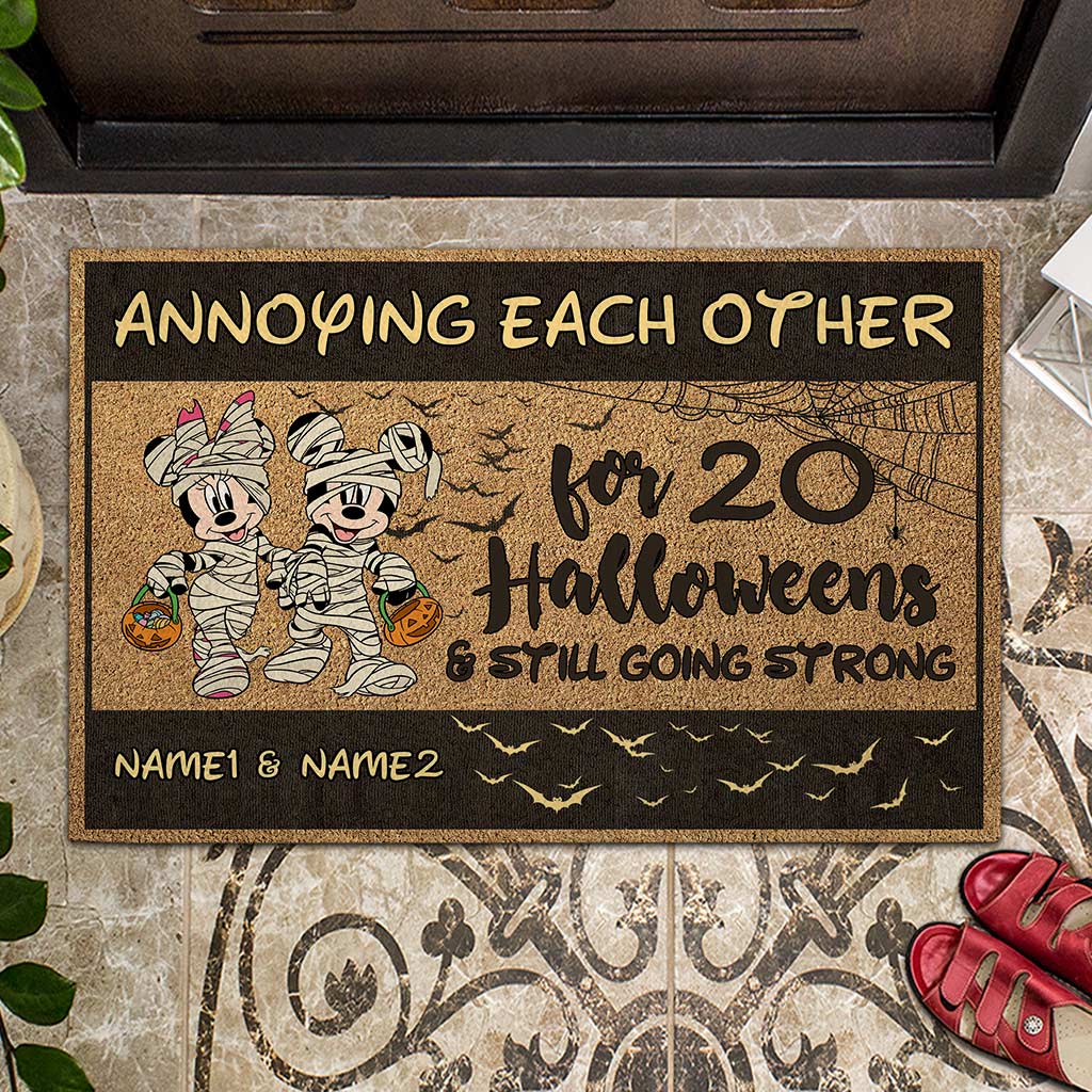 Personalized Halloween Doormat Custom Couple Names Gift Doormat GradoCreations