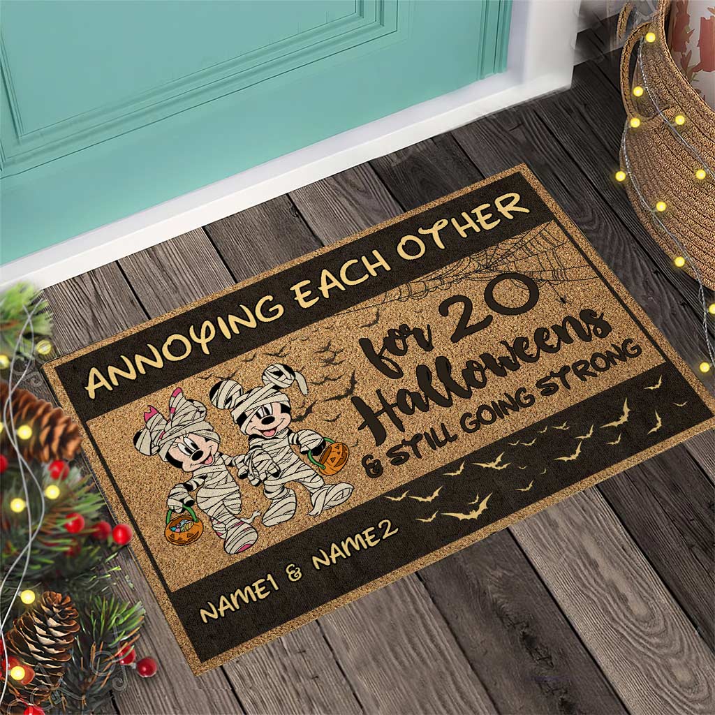 Personalized Halloween Doormat Custom Couple Names Gift Doormat GradoCreations