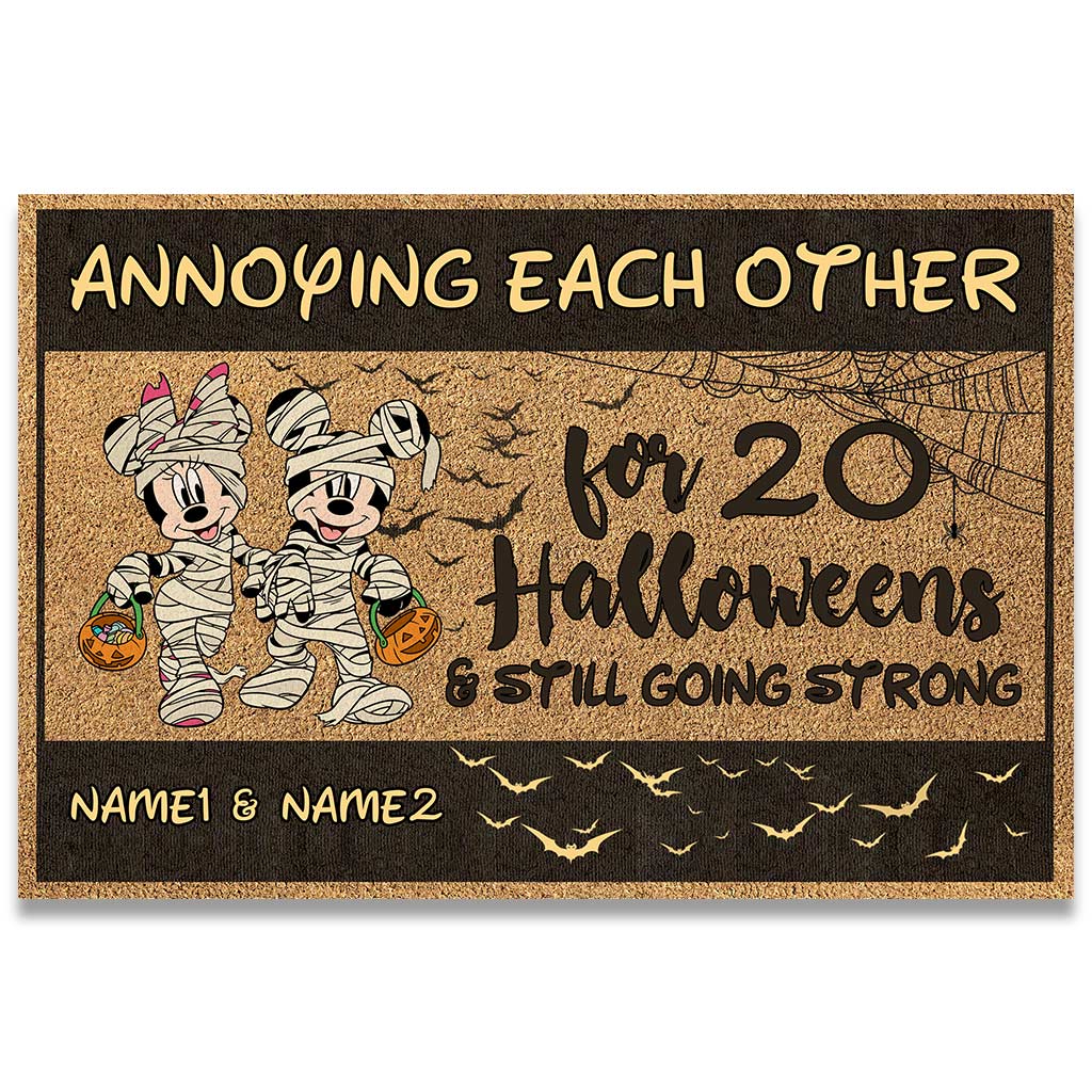 Personalized Halloween Doormat Custom Couple Names Gift Doormat GradoCreations