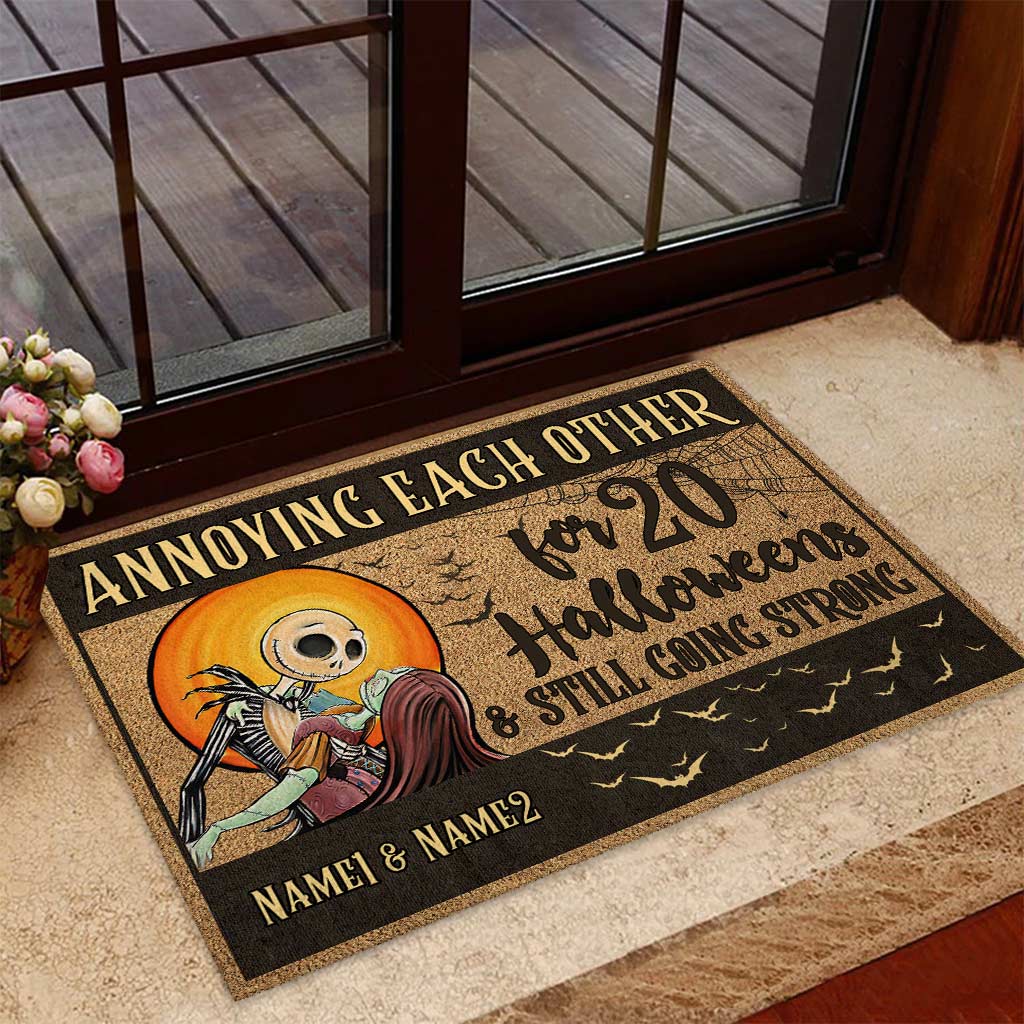 Personalized Halloween Doormat Custom Name Gift for Couples Doormat GradoCreations