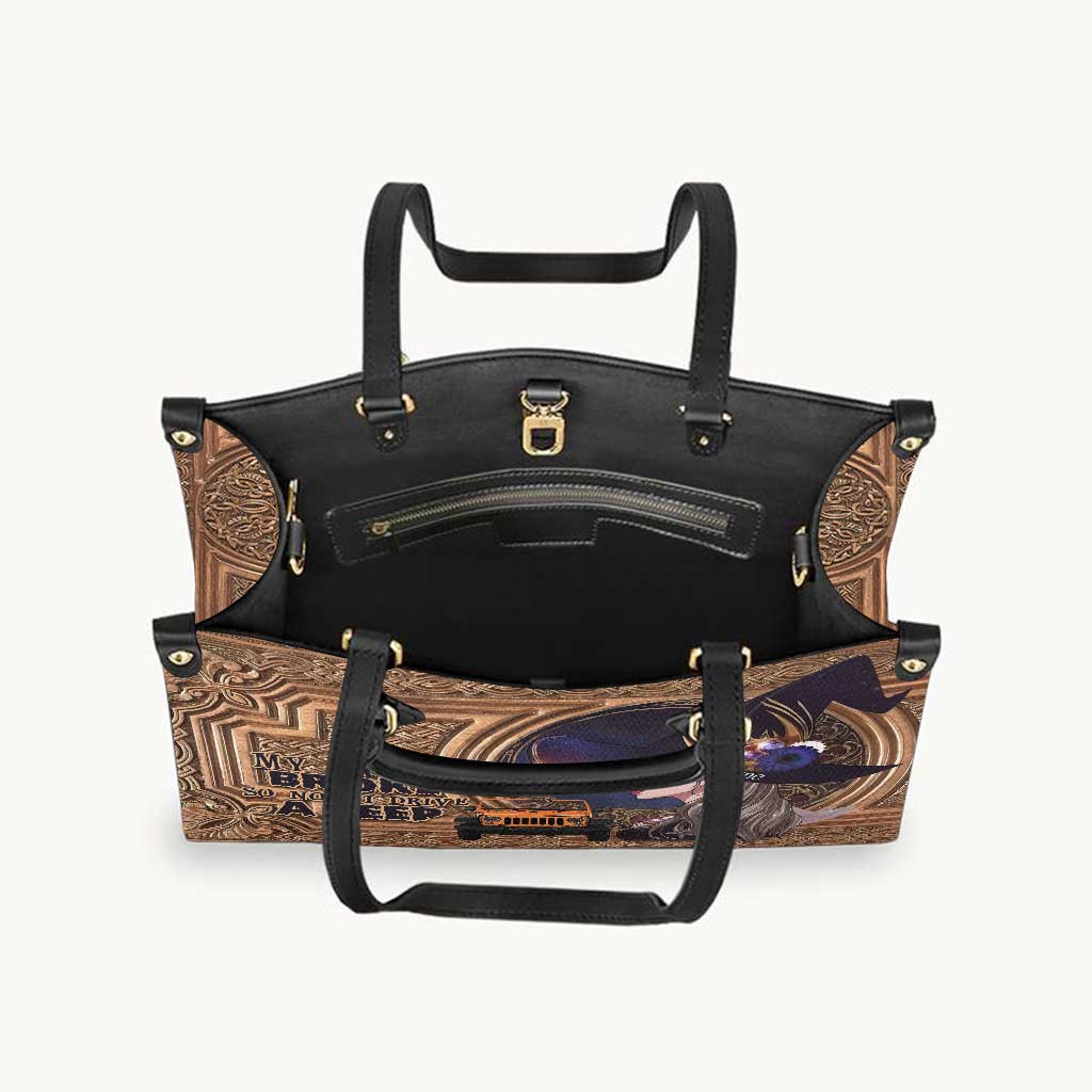Personalized Halloween Leather Handbag Custom Name Gift Leather Handbag GradoCreations