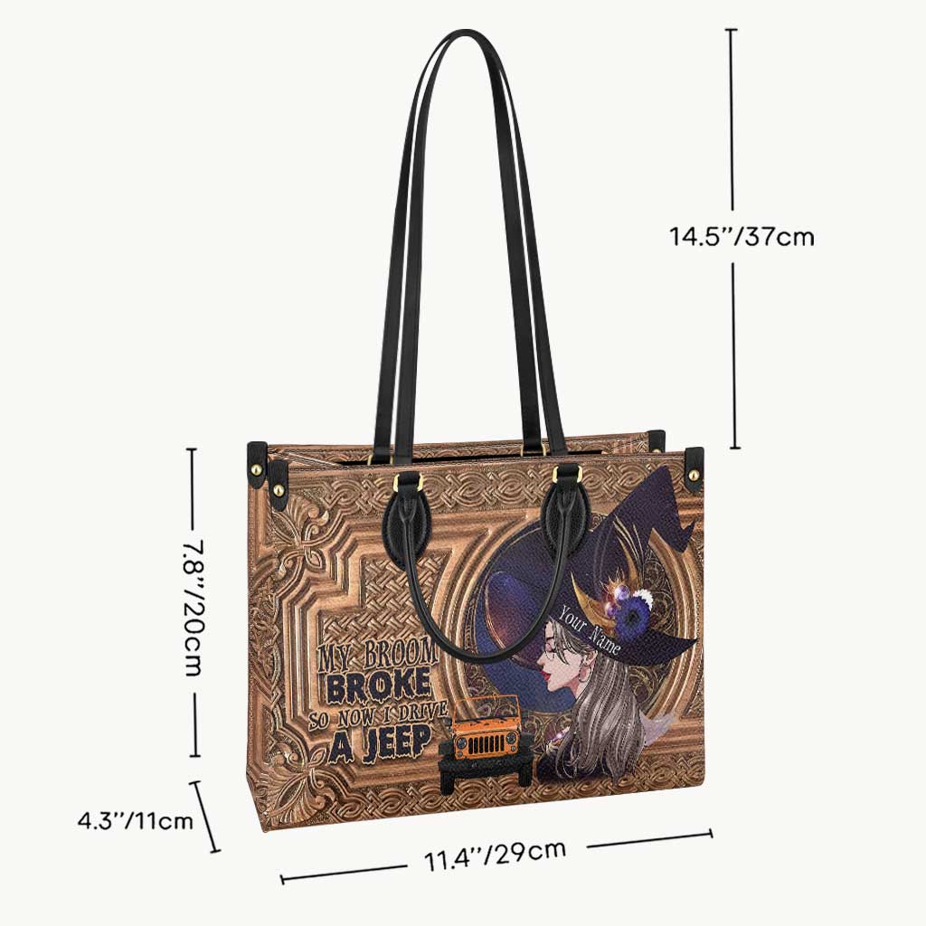 Personalized Halloween Leather Handbag Custom Name Gift Leather Handbag GradoCreations