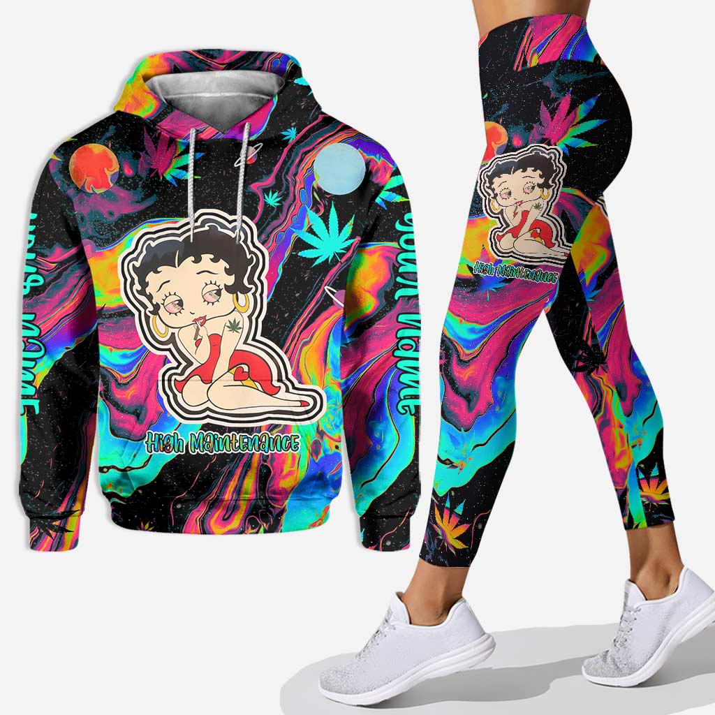 Personalized High Maintenance Weed Hoodie & Leggings Set Hoodie & Leggings GradoCreations