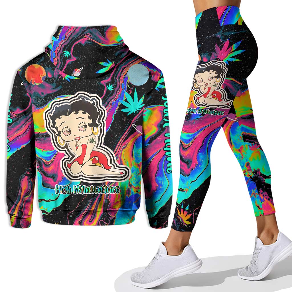 Personalized High Maintenance Weed Hoodie & Leggings Set Hoodie & Leggings GradoCreations