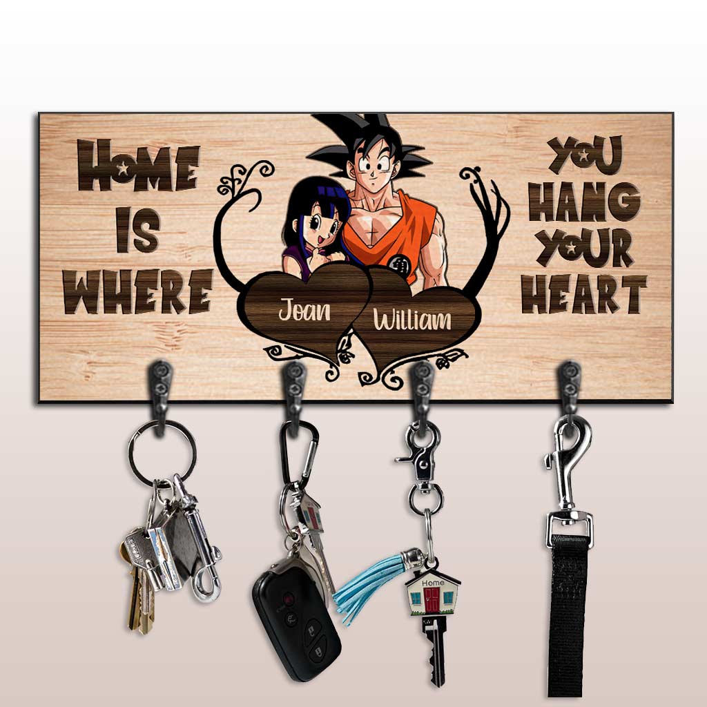Personalized Home Is Where You Hang Key Rack with Hooks Key Rack GradoCreations