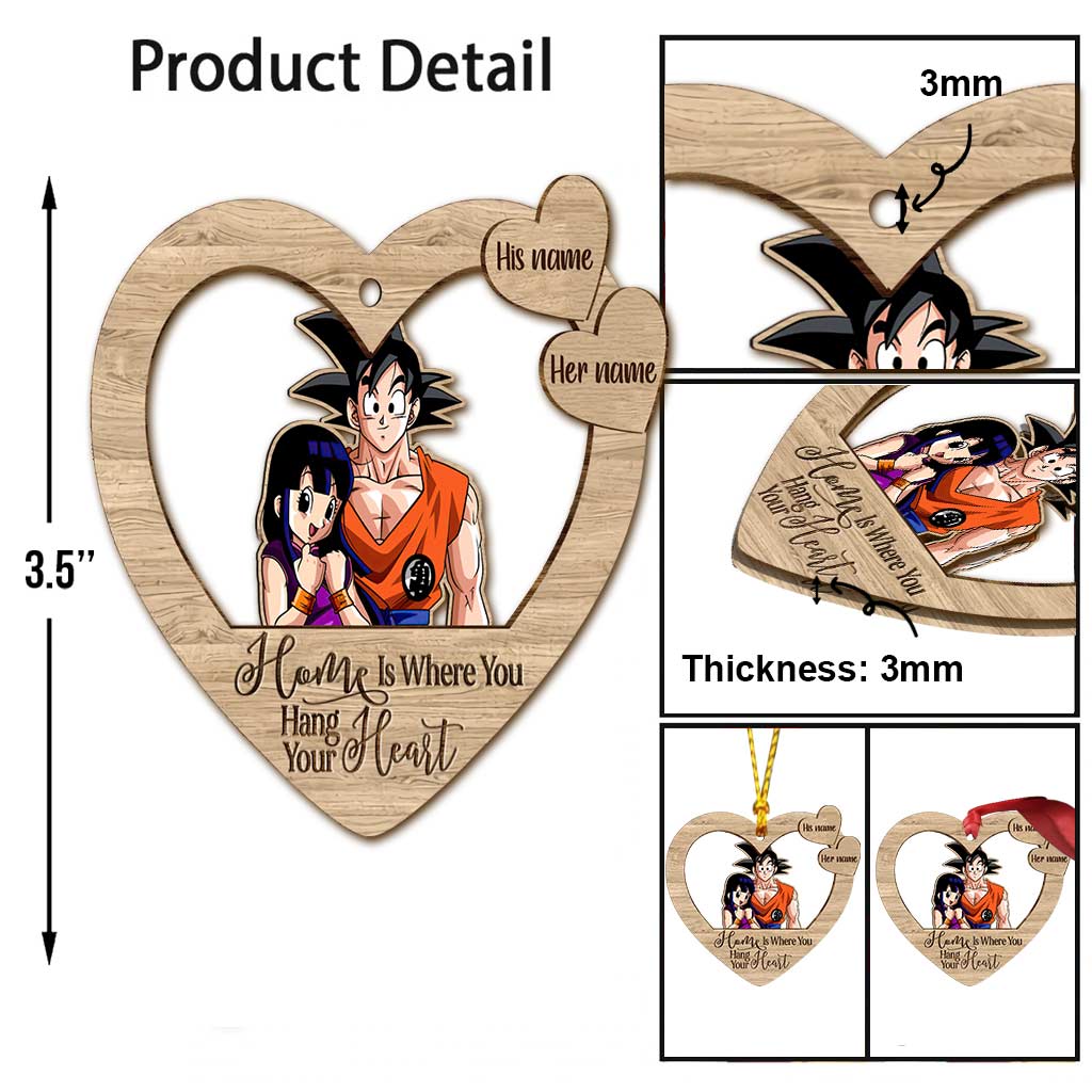 Personalized Christmas Ornament Custom Name Gift for Couple Ornament GradoCreations