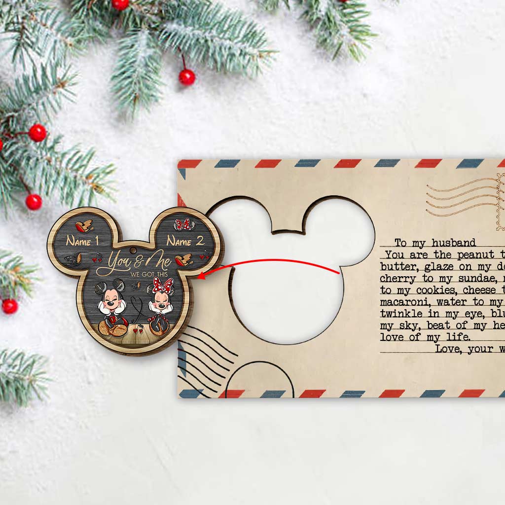 Personalized Christmas Wooden Pop Out Ornament for Couples Pop Out Ornament GradoCreations