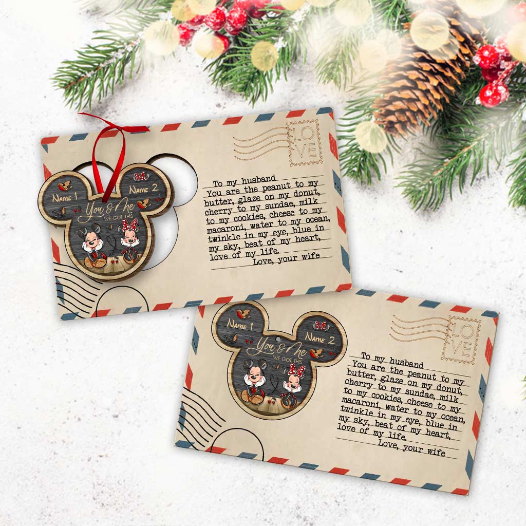 Personalized Christmas Wooden Pop Out Ornament for Couples Pop Out Ornament GradoCreations