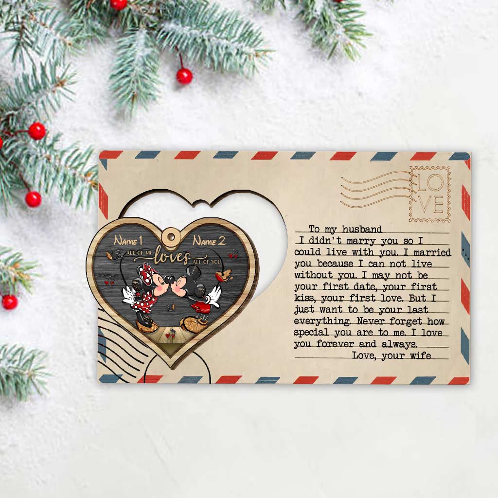 Personalized Christmas Mouse Ears Couples Ornament Custom Name Gift Pop Out Ornament GradoCreations