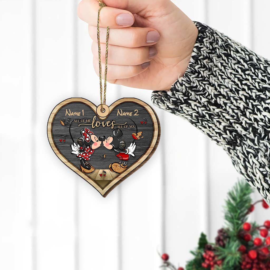 Personalized Christmas Mouse Ears Couples Ornament Custom Name Gift Pop Out Ornament GradoCreations