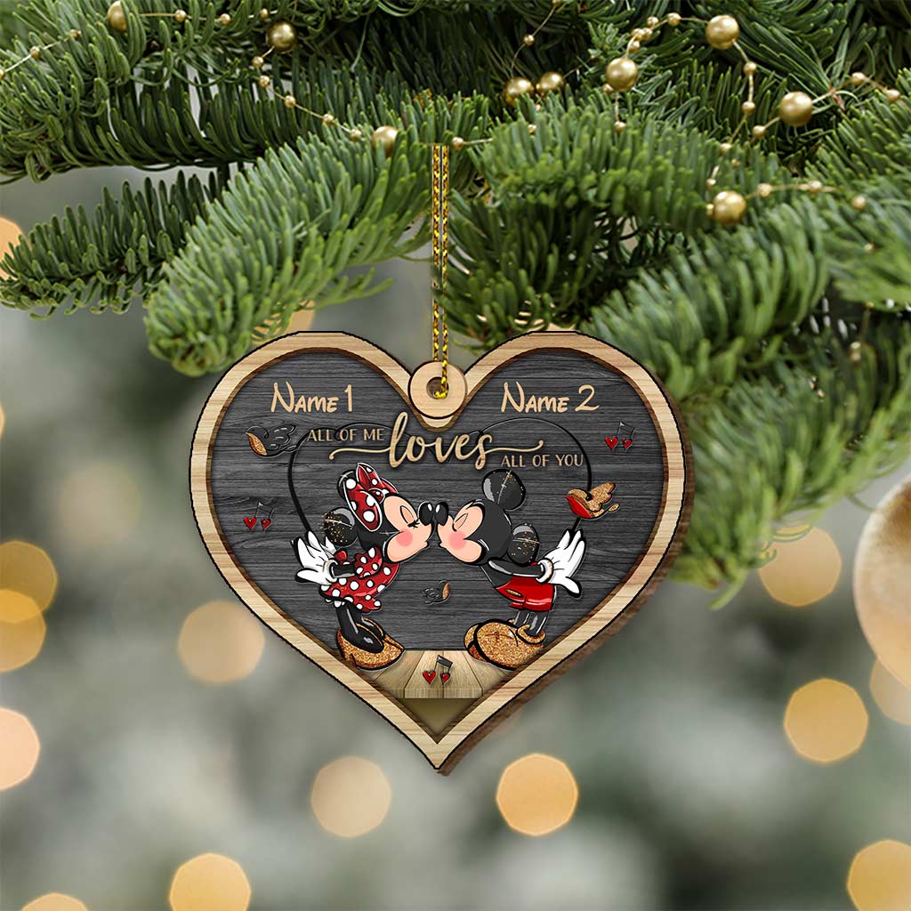 Personalized Christmas Mouse Ears Couples Ornament Custom Name Gift Pop Out Ornament GradoCreations