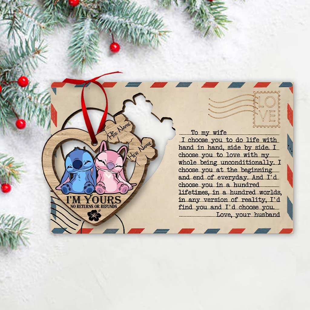 Personalized Wooden Pop Out Ornament Custom Couple Gift for Christmas Pop Out Ornament GradoCreations