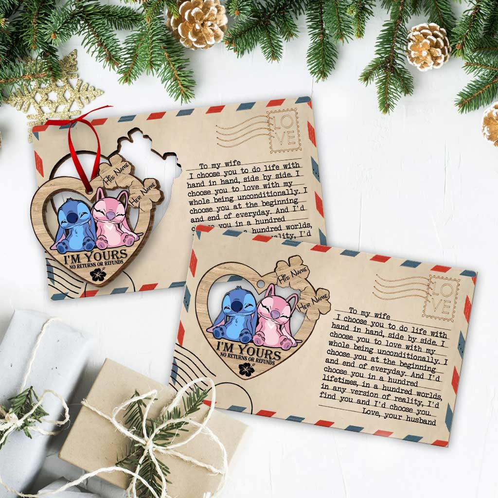 Personalized Wooden Pop Out Ornament Custom Couple Gift for Christmas Pop Out Ornament GradoCreations