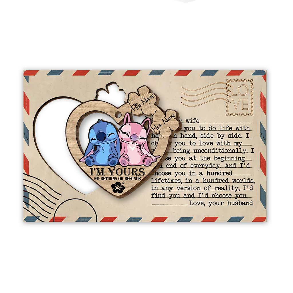 Personalized Wooden Pop Out Ornament Custom Couple Gift for Christmas Pop Out Ornament GradoCreations