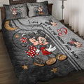 Personalized Mickey Mouse Quilt Set Custom Names Gifts for Couples Quilt Set GradoCreations