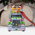 Personalized Christmas Ornament with Custom Names & Truck Design Ornament GradoCreations