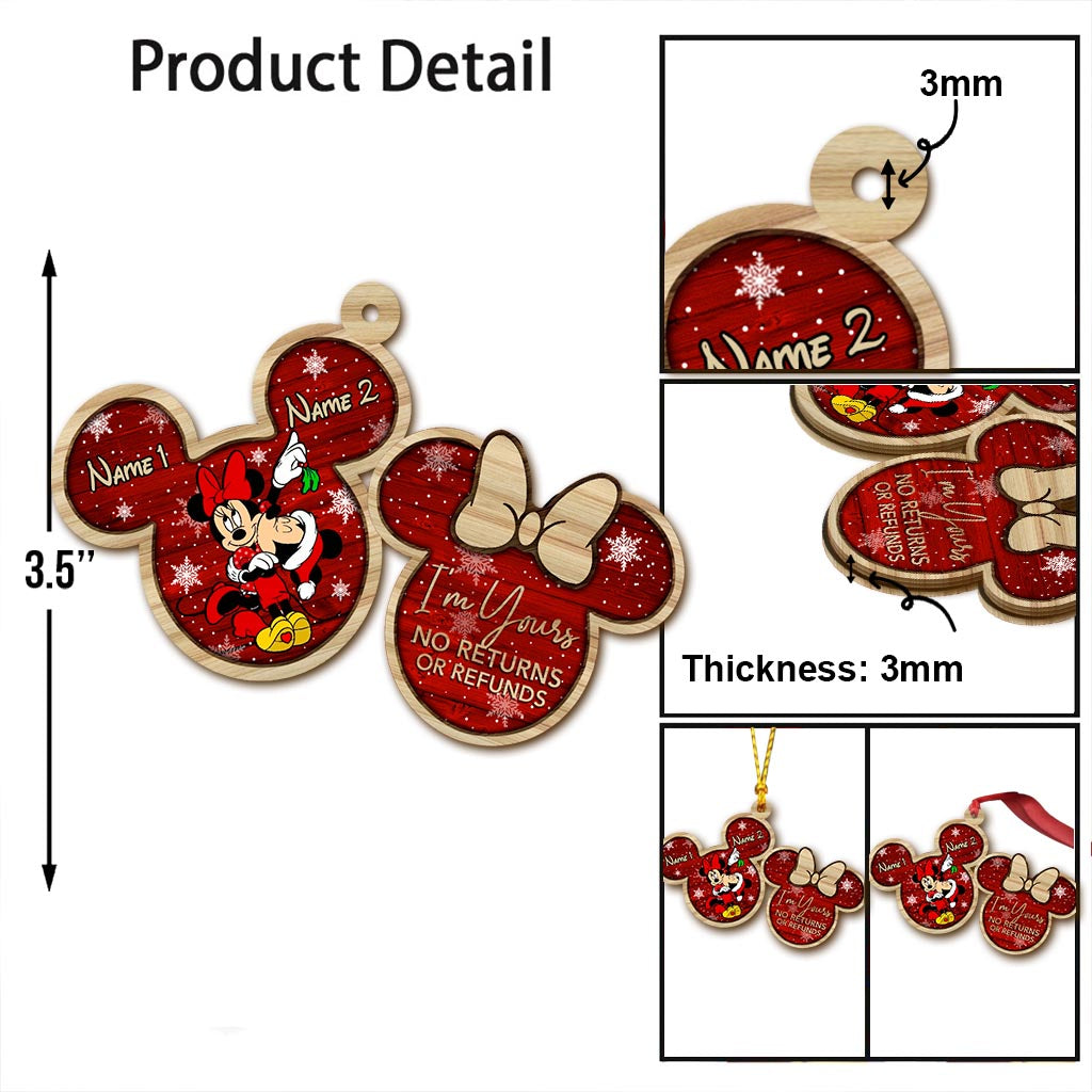 Personalized Mickey Mouse Ears Christmas Ornament Custom Names Gift Ornament GradoCreations