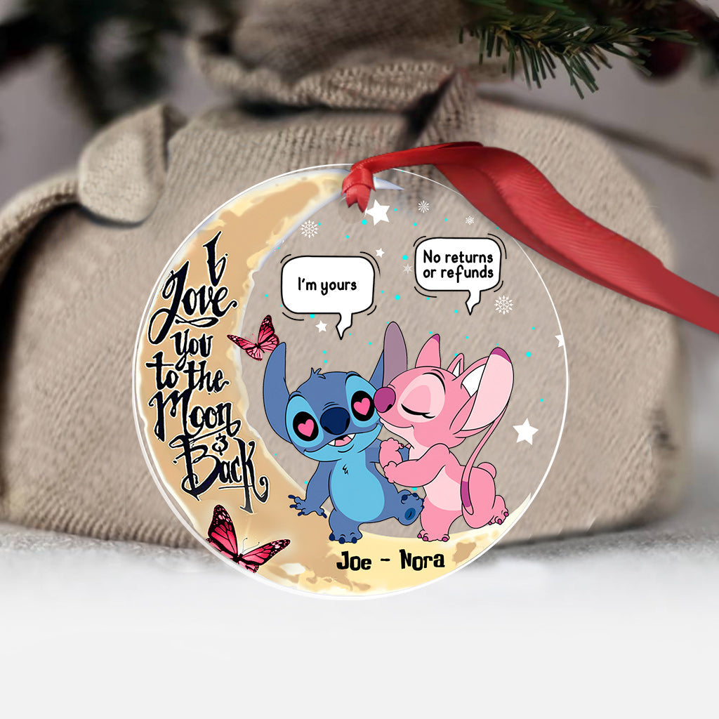 Personalized Transparent Ornament I Love You To The Moon Gift for Couple One-sided Ornament GradoCreations