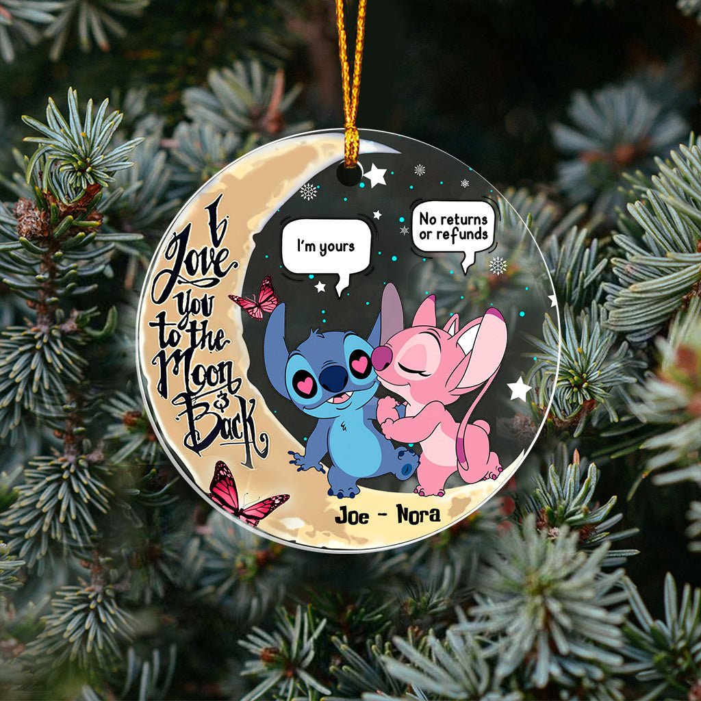 Personalized Transparent Ornament I Love You To The Moon Gift for Couple One-sided Ornament GradoCreations