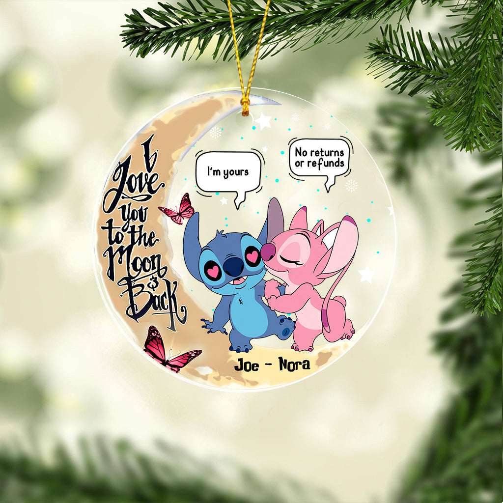 Personalized Transparent Ornament I Love You To The Moon Gift for Couple One-sided Ornament GradoCreations