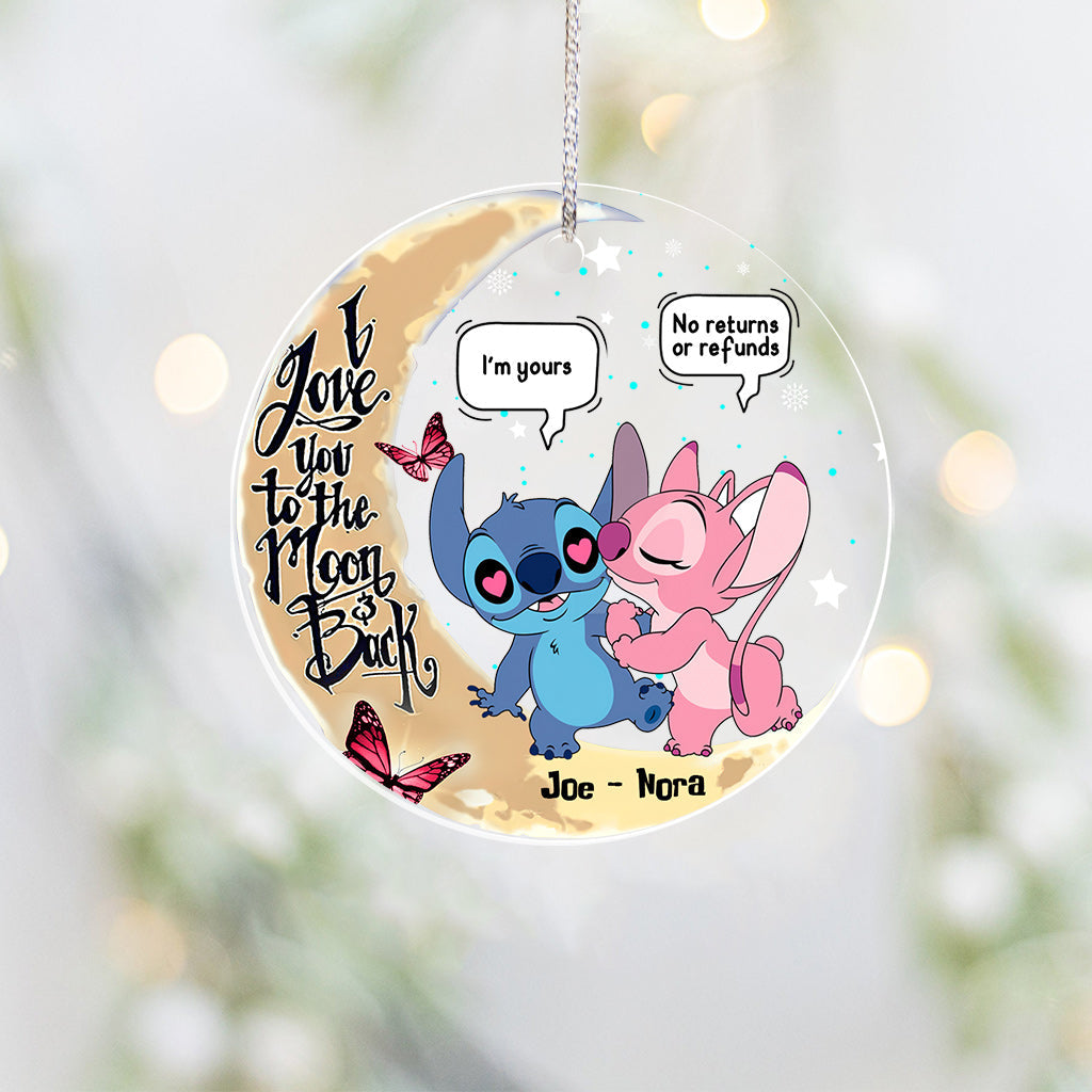 Personalized Transparent Ornament I Love You To The Moon Gift for Couple One-sided Ornament GradoCreations