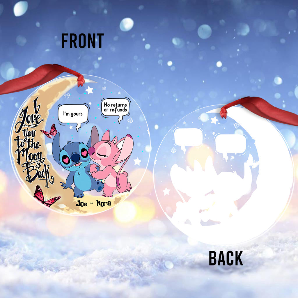 Personalized Transparent Ornament I Love You To The Moon Gift for Couple One-sided Ornament GradoCreations