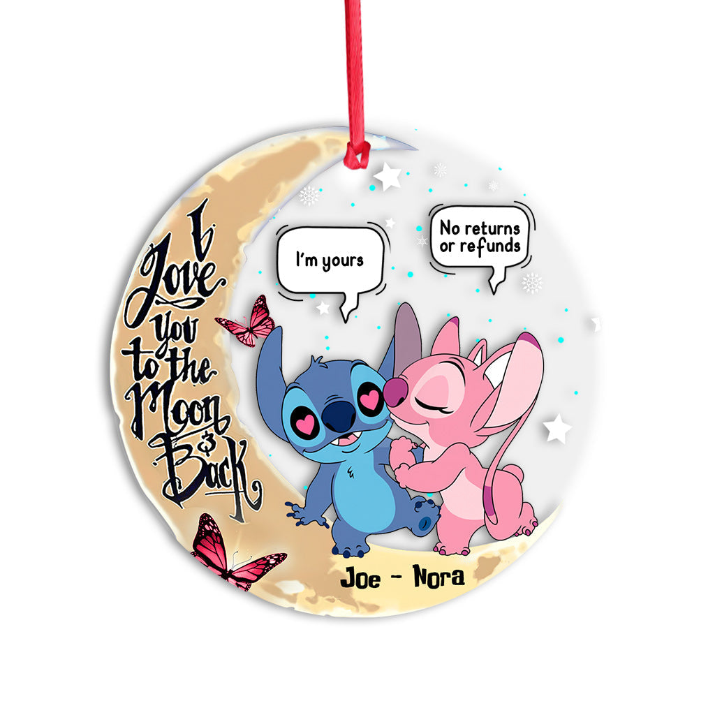 Personalized Transparent Ornament I Love You To The Moon Gift for Couple One-sided Ornament GradoCreations